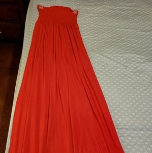 Red maxi dress